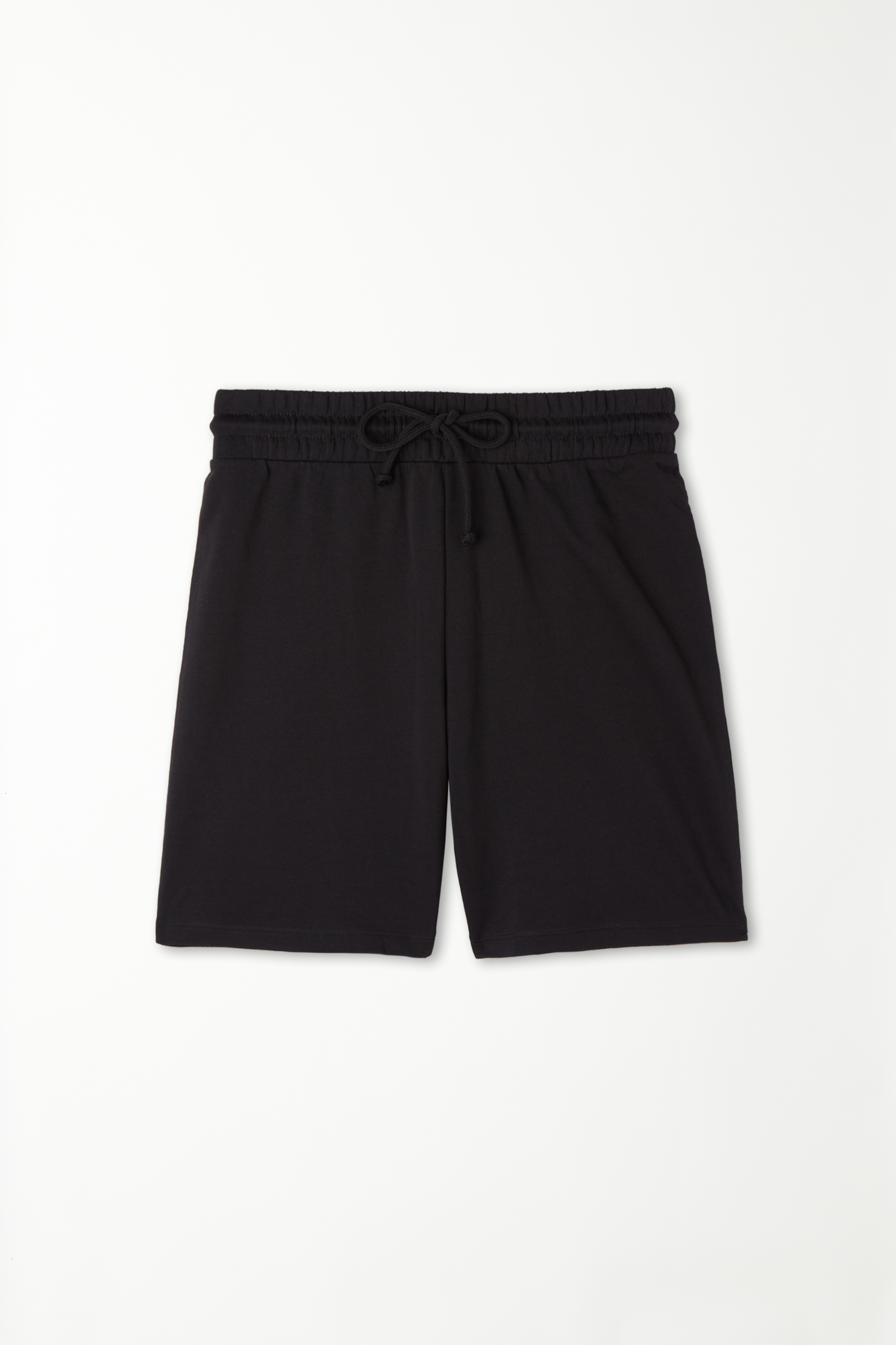 Cotton Fleece Bermuda Shorts with Drawstring