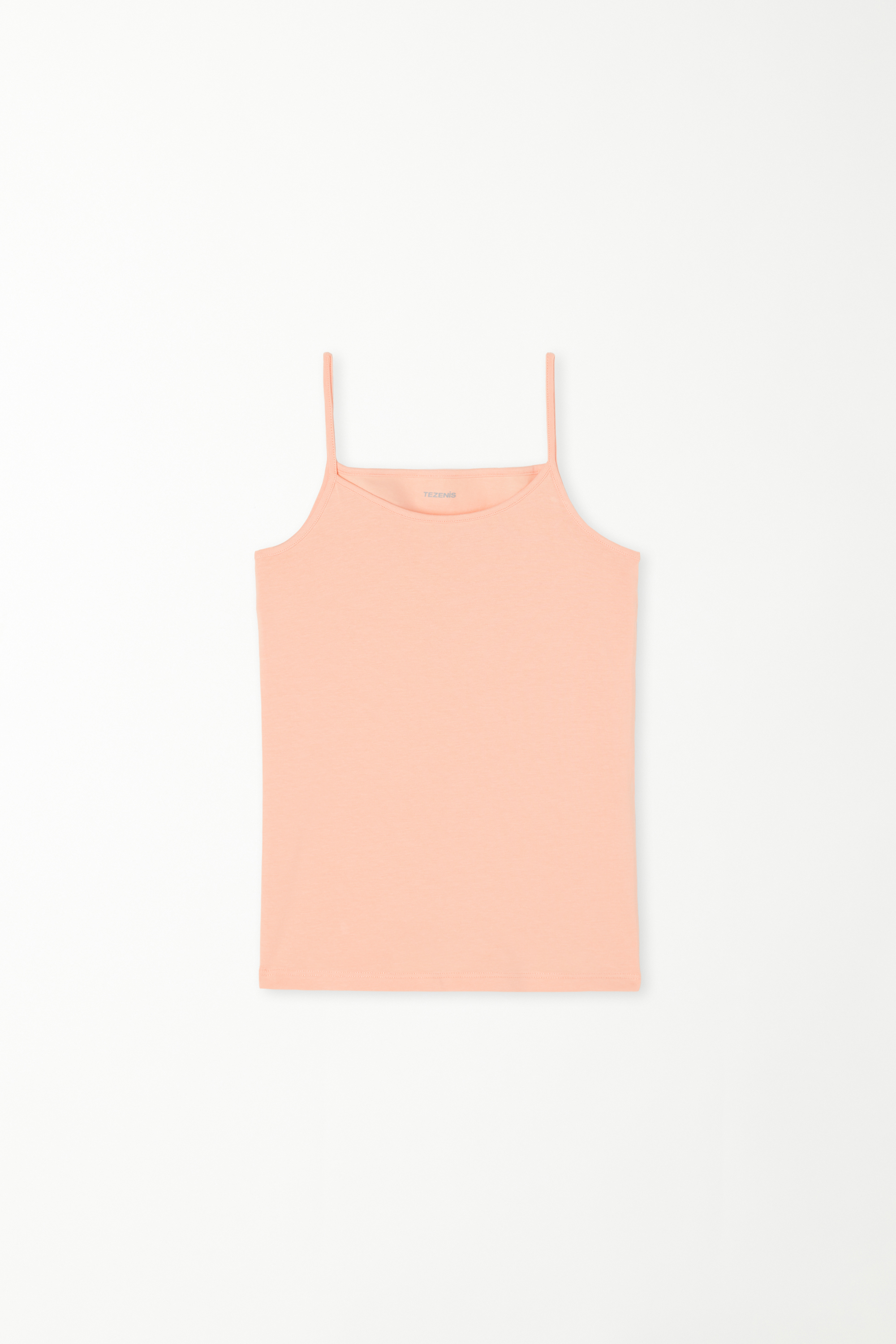 Girls’ Cotton Camisole with Thin Shoulder Straps and Rounded Neck