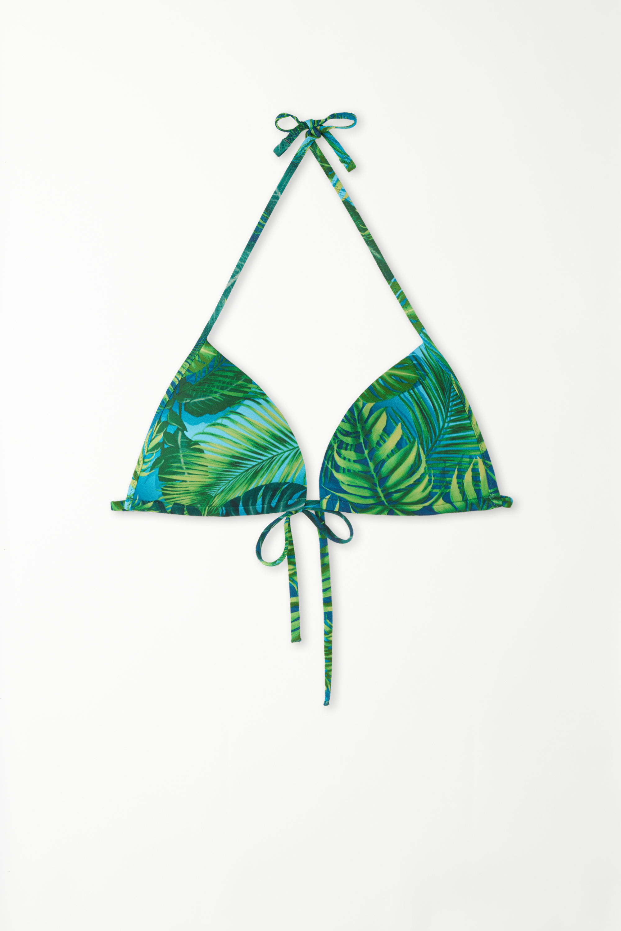 Wattiertes Triangel-Bikinioberteil Emerald Jungle