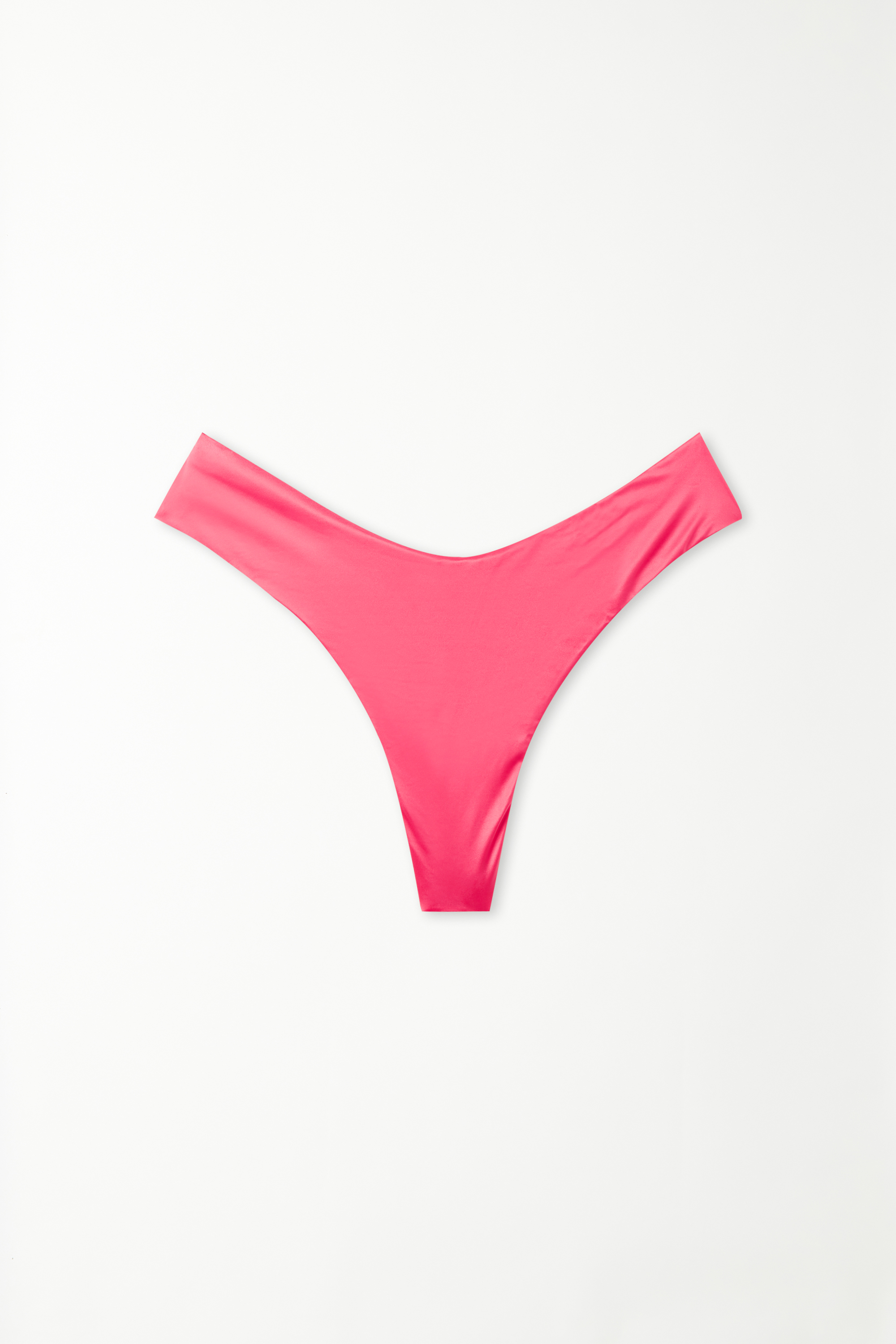 Shiny Summer Pink Rounded High-Cut Brazilian Bikini