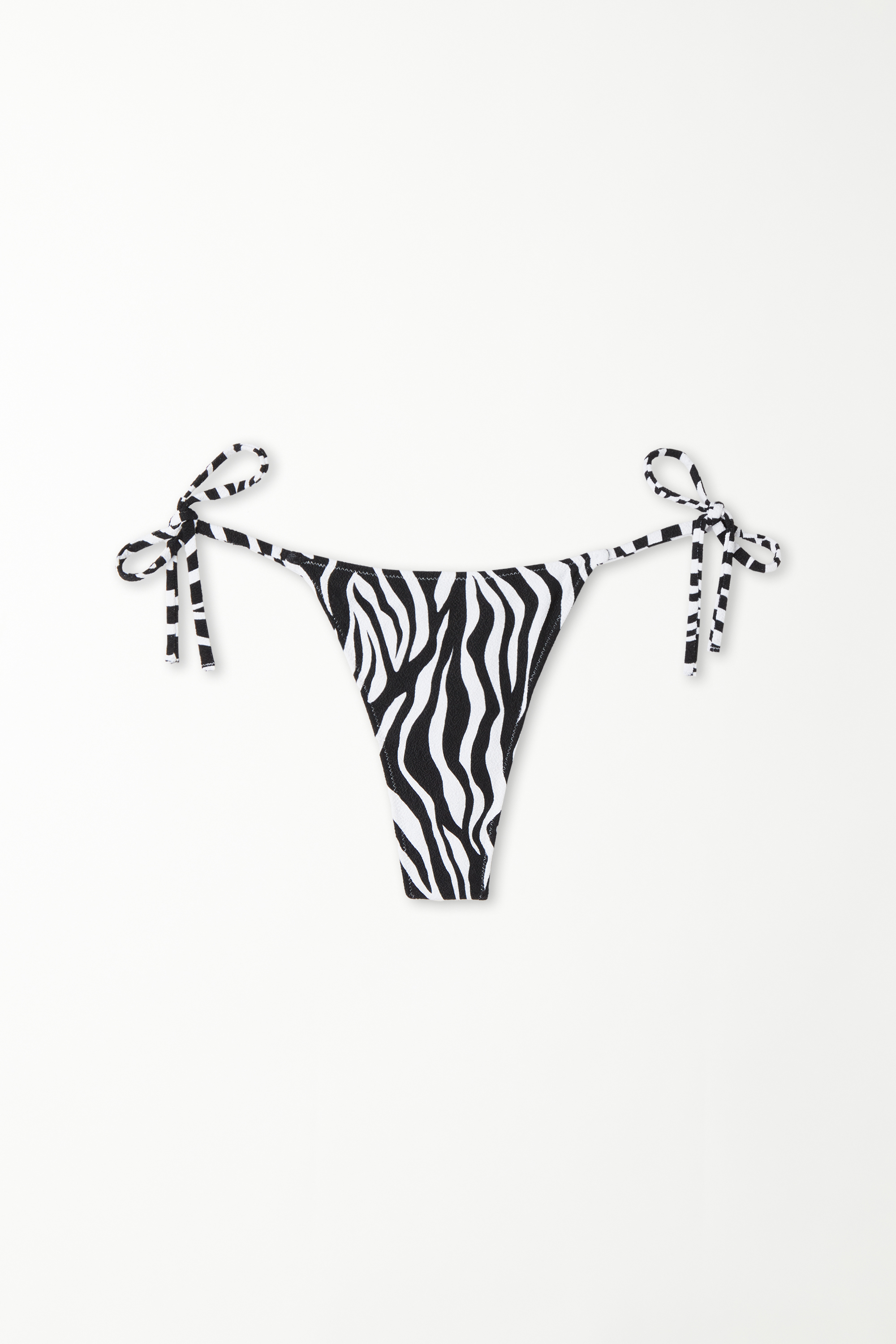 Timeless Zebra Bikini G-String with Ties