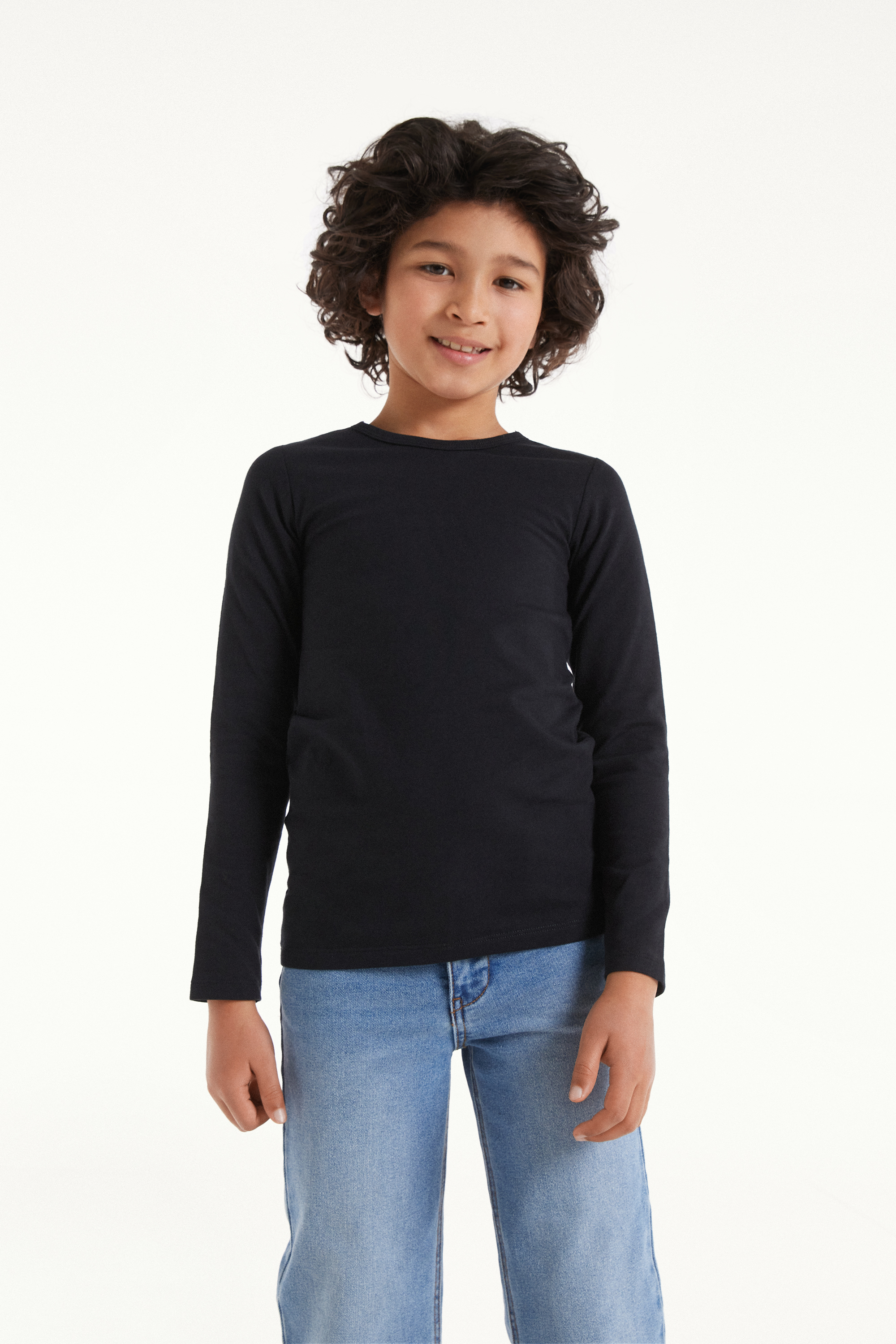 Kids’ Unisex Long-Sleeved Rounded Neck Thermal Cotton Top