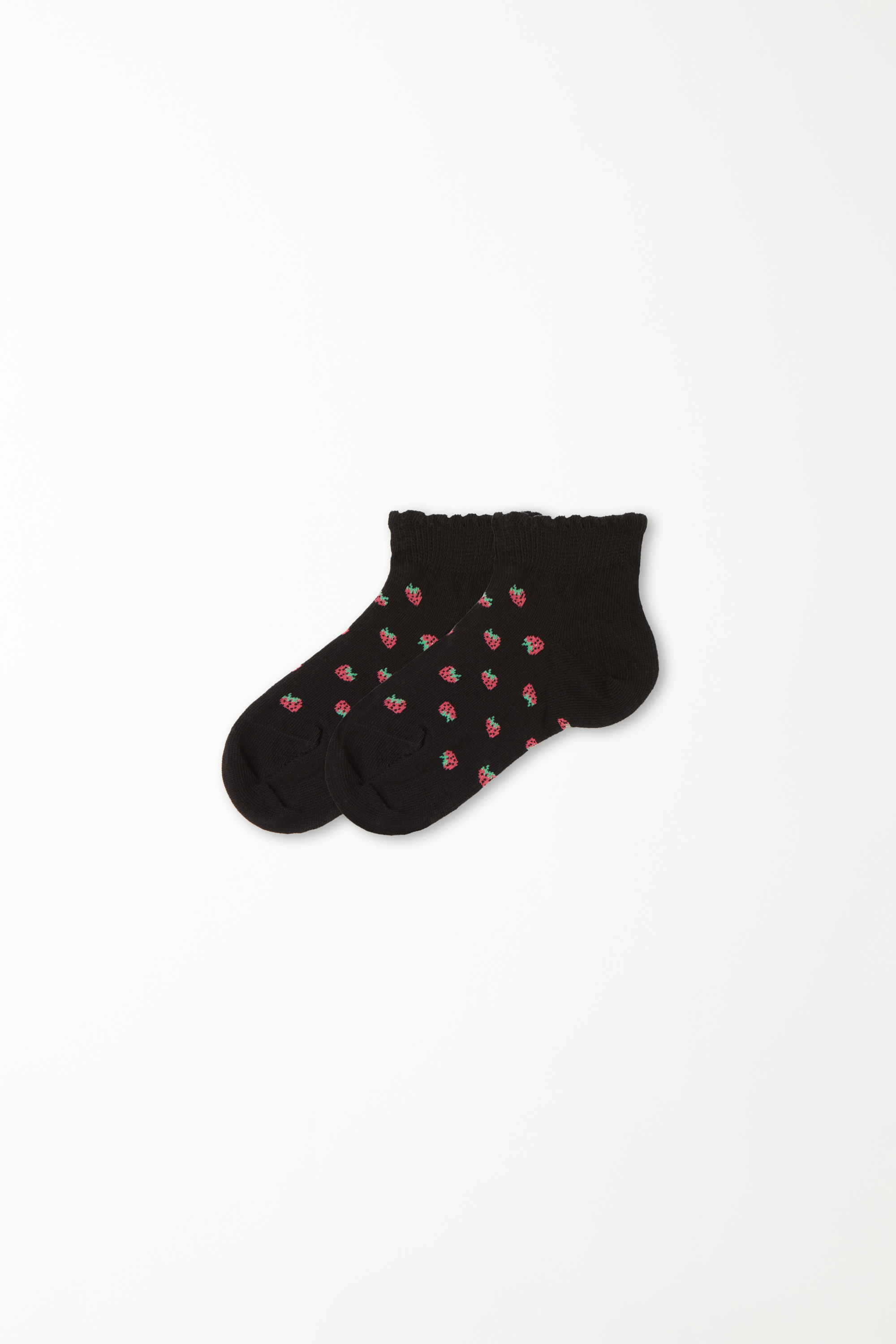 Girls’ Patterned Cotton Trainer Socks