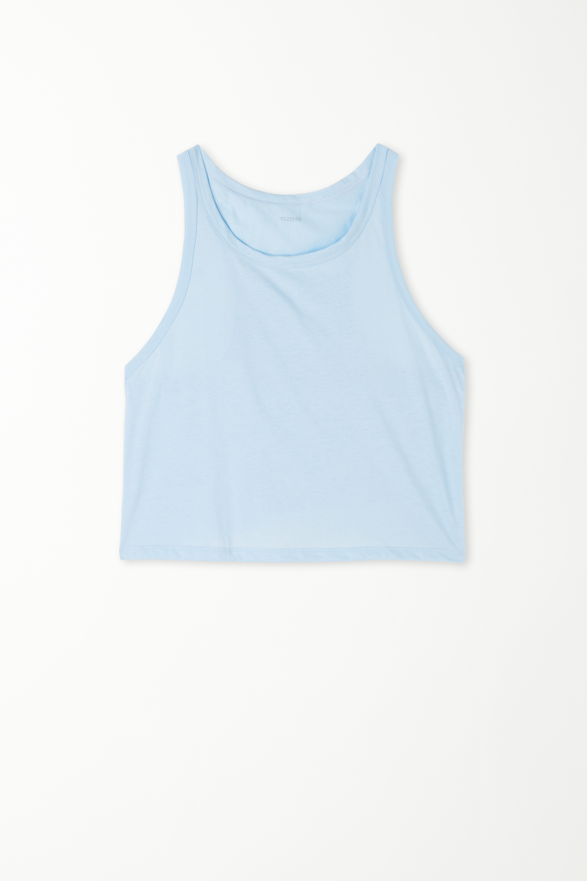 Cropped Cotton Halter Tank Top