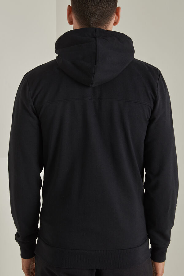 Hoodie with Contrasting Zips  