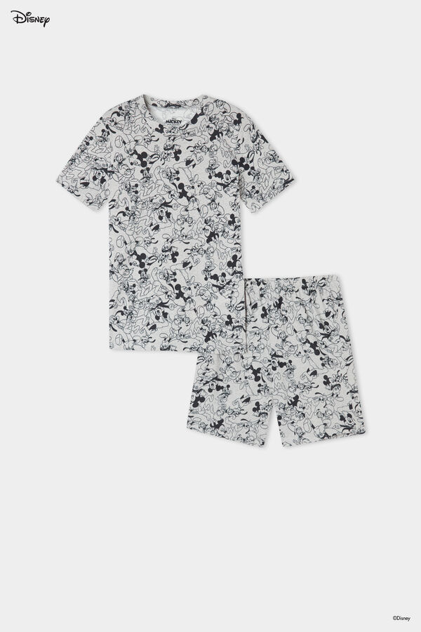 Boys’ Short Pajamas with Disney Mickey Mouse Print  