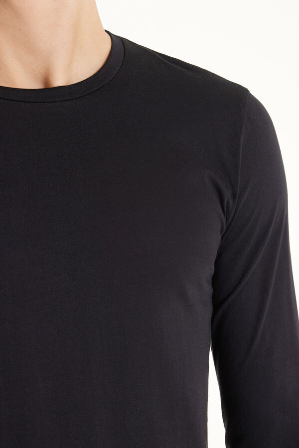 Long Sleeve Cotton Crew Neck Top  