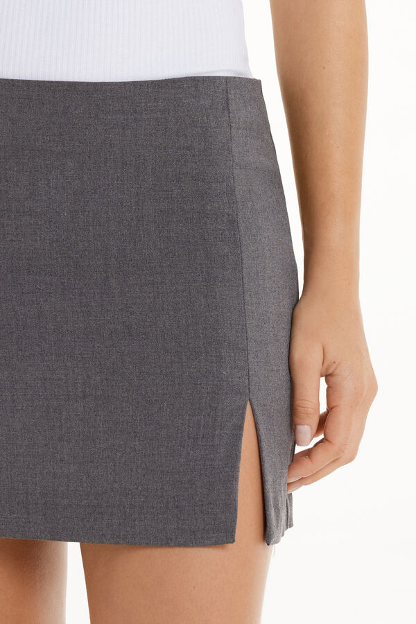 Fabric Mini Skirt with Slit  