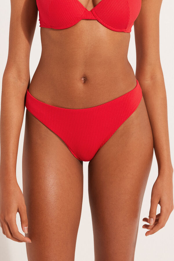 Panty Brasileña de Bikini de Microfibra Reciclada Acanalada  