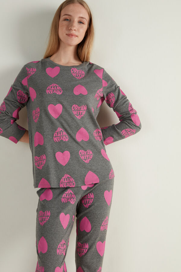 Long Cotton Pyjamas with Dream Print  