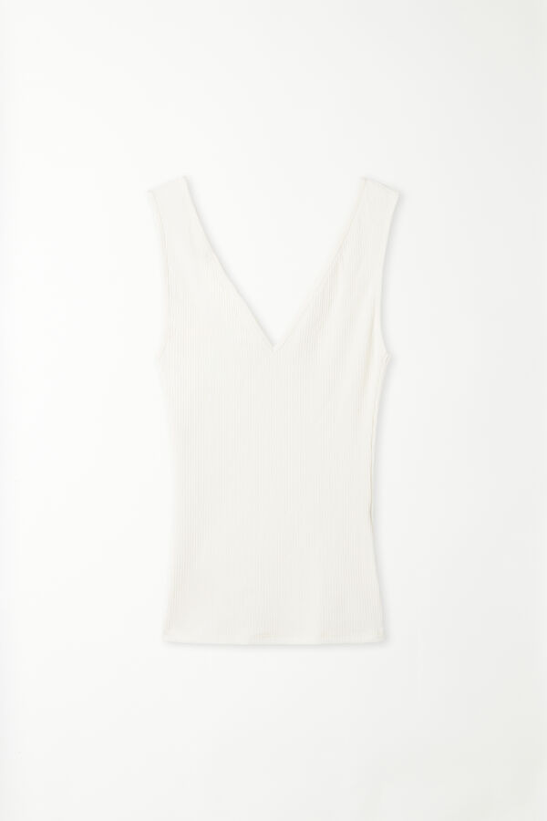 V-Neck Ribbed Vest Top  