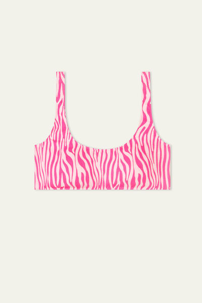 Pink Zebra Slightly Padded Brassiere Bikini Top