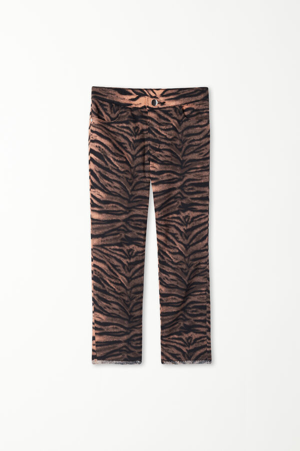 Calças Compridas Skinny Estampado Animalier  