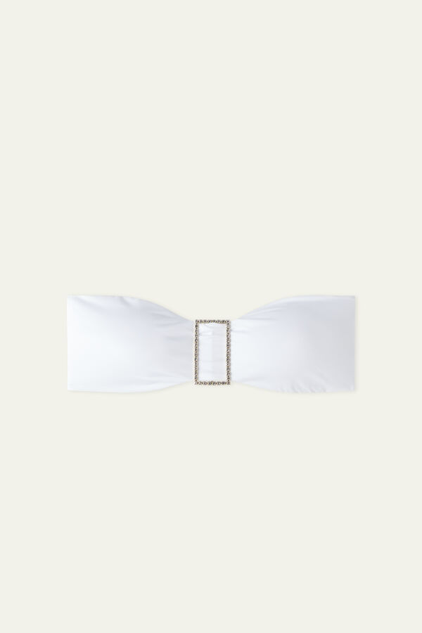 Bandeau-Bikinioberteil mit herausnehmbaren Polstern Crystal Buckle  