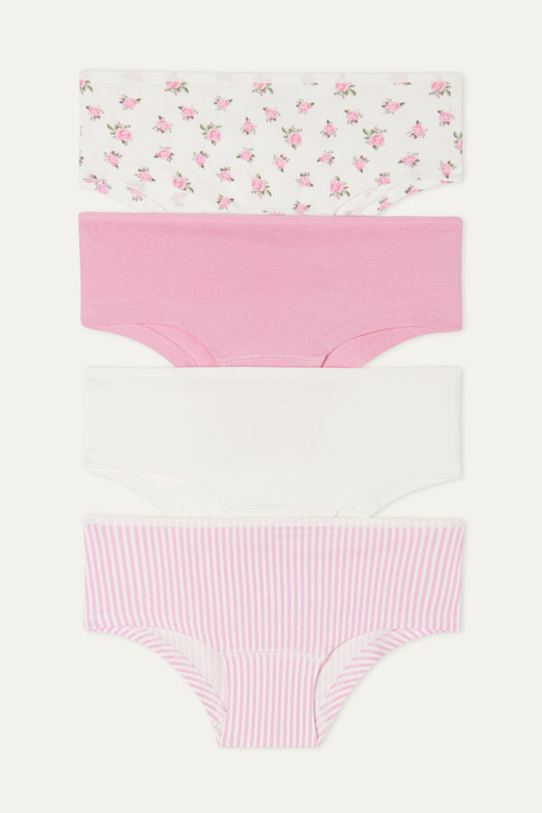 Pack of 4 Printed Cotton French knickers  