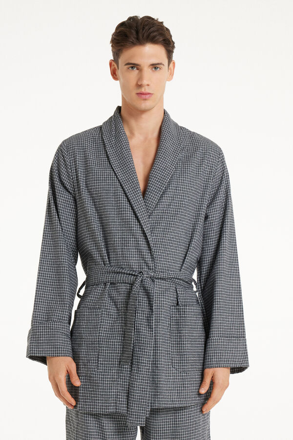 Men’s Short Flannel Robe  