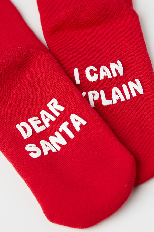 Krátké Protiskluzové Ponožky s Vánočním Potiskem „Dear Santa“  