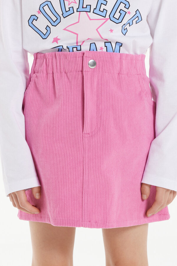 Girls’ Ribbed Velvet Mini Skirt  