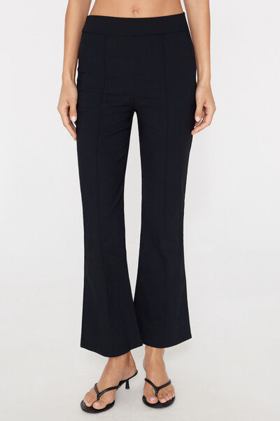 Pantalon Trompette en Toile &Eacute;lastique