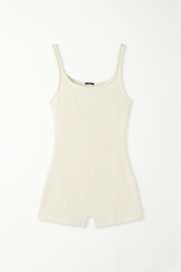 New Teddy Short Playsuit with Thin Shoulder Straps  