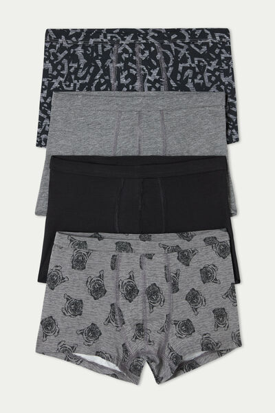 4er-Pack Boxershorts aus Baumwolle mit Muster-Print