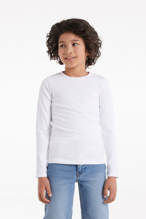Βαμβακερή Thermal Μακρυμάνικη Μπλούζα με Στρογγυλή Λαιμόκοψη για Παιδιά Unisex  