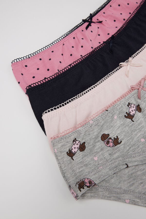 4&nbsp;Culottes en Coton Imprim&eacute; Fille  