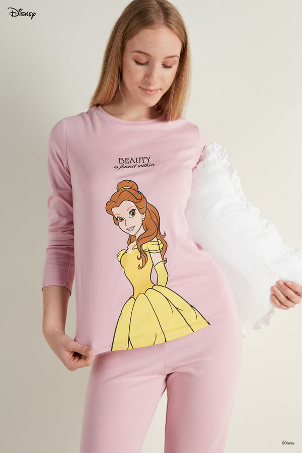 Dlouhé Bavlněné Pyžamo s Potiskem Beauty Disney  
