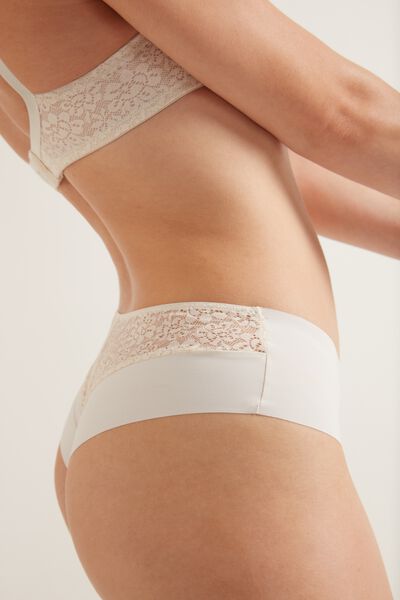 Laser Cut Microfibre and Recycled Lace French Knickers