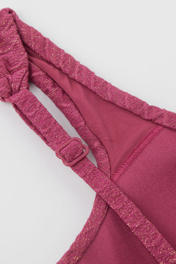 Bikini Tri&aacute;ngulo Tirante Ancho Sparkling Touch Malva  
