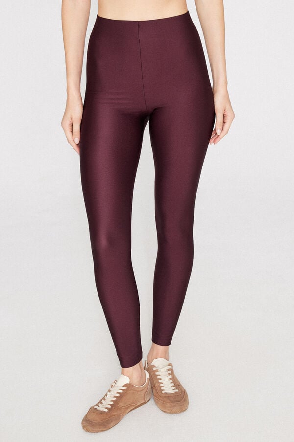 Leggings brilhantes em microfibra  