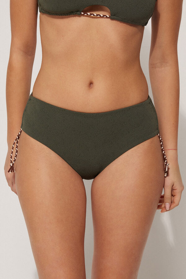 Bikini Alto con Cordón Tiki Texture  