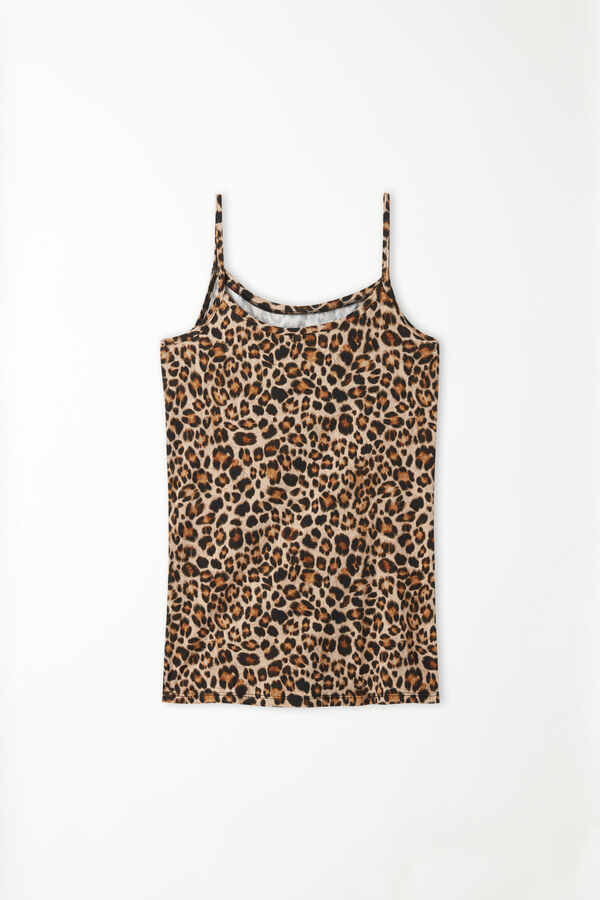 Round-Neck Camisole in Stretch Cotton  