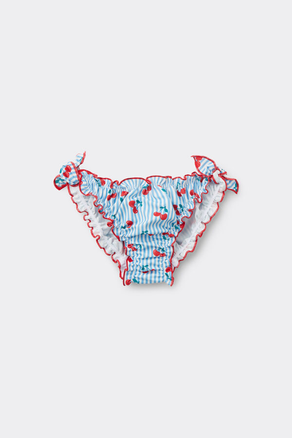 Bas de Bikini Ruch&eacute; Fille avec Liens  