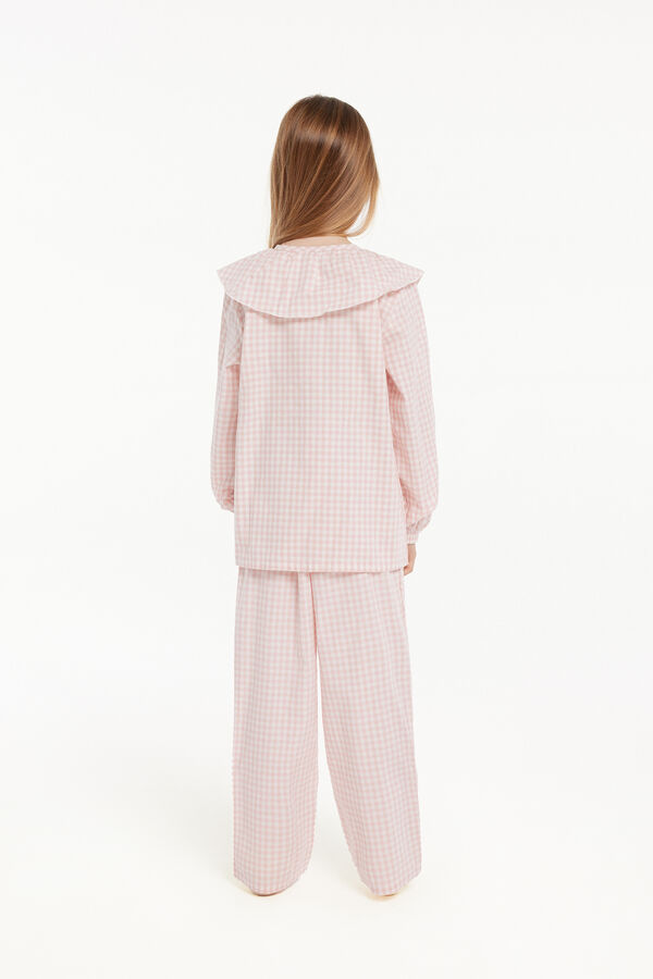 Long Button-Front Printed Canvas Pyjamas  