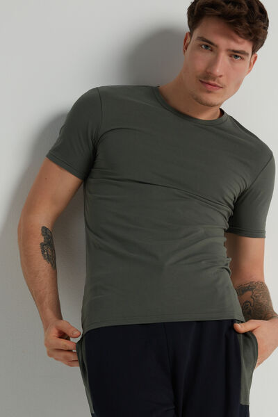 T-Shirt aus elastischer Baumwolle