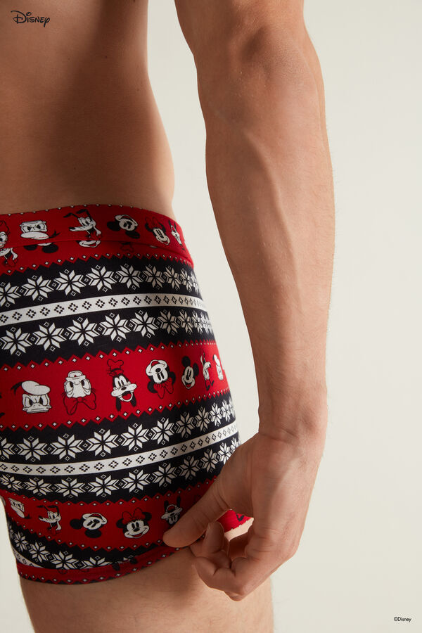Allover Disney Mickey Mouse Christmas Print Cotton Boxers  