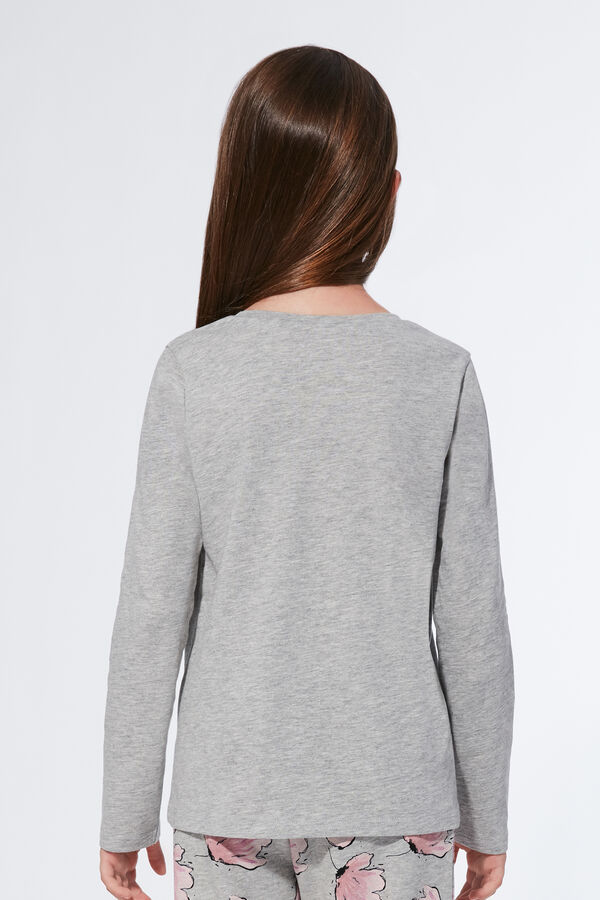 Long-Sleeve Jersey Top with Print Detail  