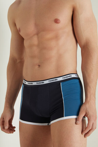 Two-tone Cotton Boxers with Logoed Elastic