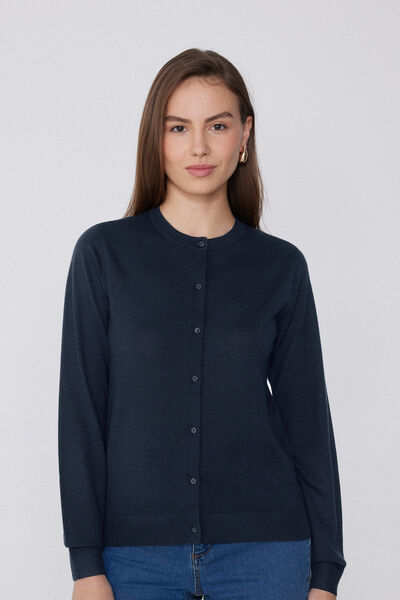 Cardigan Pesante con Bottoni 100% Lana Merino