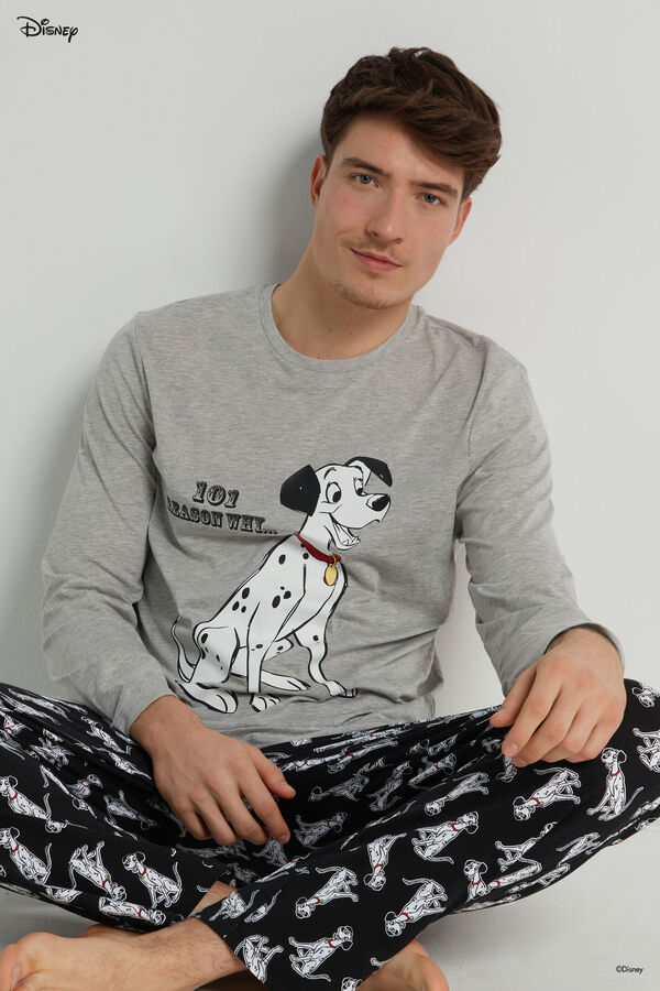 Men's Disney 101 Dalmatians Pongo Print Long Cotton Pyjamas  