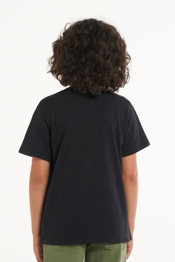 Crew-Neck Cotton T-shirt with Print  