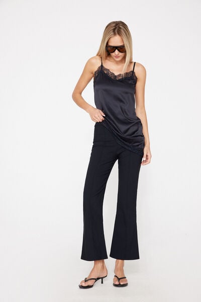 Pantalon Trompette en Toile &Eacute;lastique