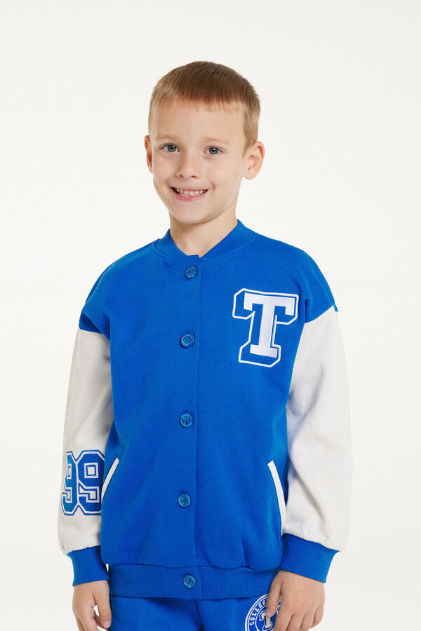 Boys’ Long Sleeve College Sweatshirt with Buttons  