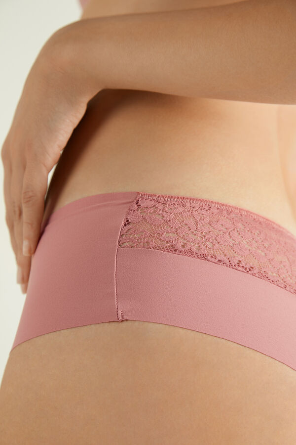 Laser-Cut Microfiber Recycled Lace Brazilian Panties  