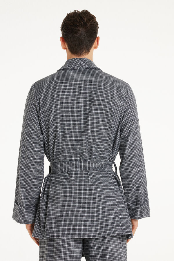 Men’s Short Flannel Dressing Gown  