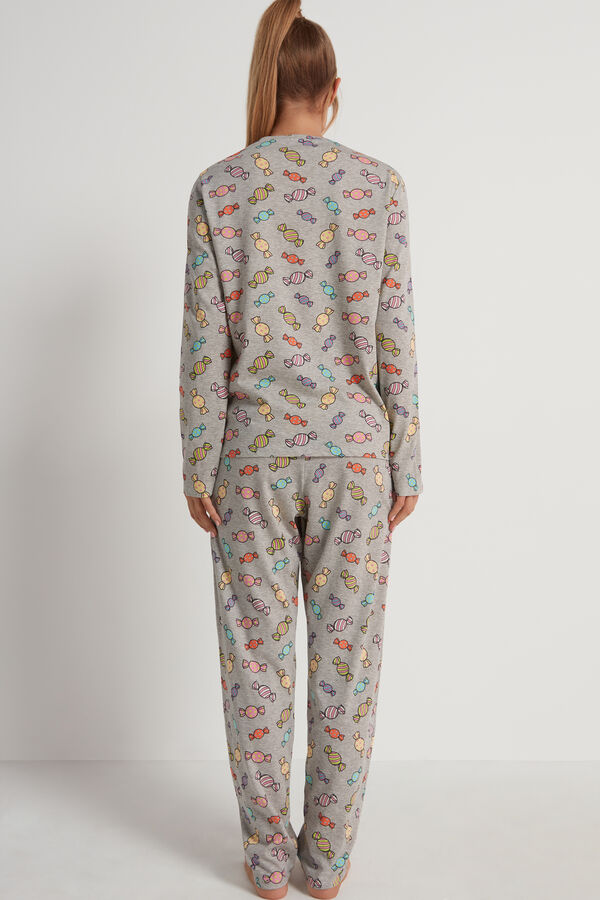Pyjama Long en Coton Imprimé Bonbons  