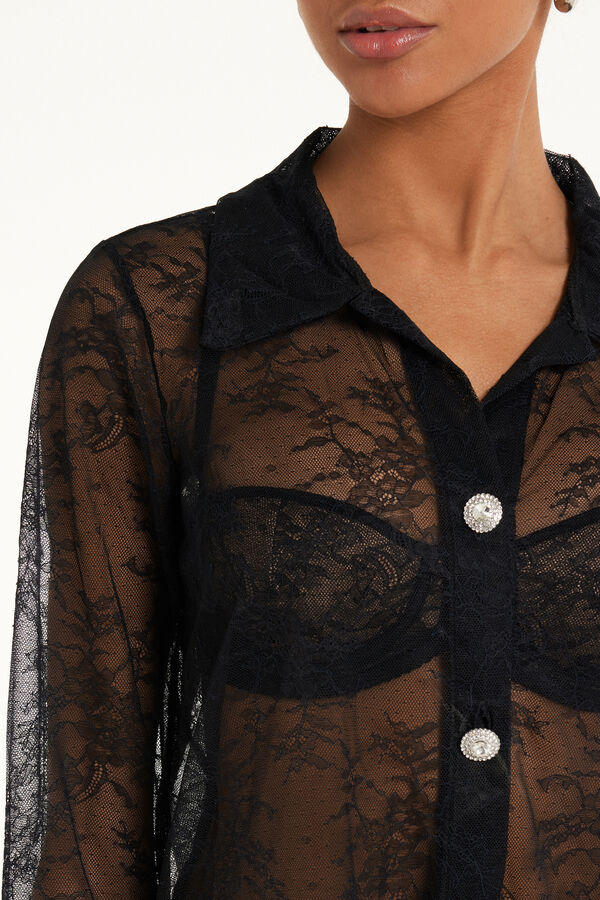 Last Night Lace Long-Sleeved Lace Shirt  