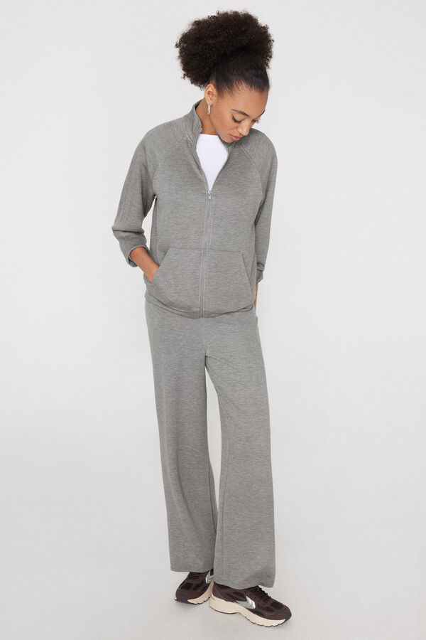 Lange Palazzohose aus Soft Touch  