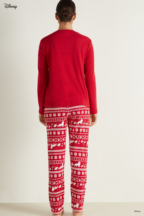 Full-Length Christmas Red Lion King Cotton Pajamas  